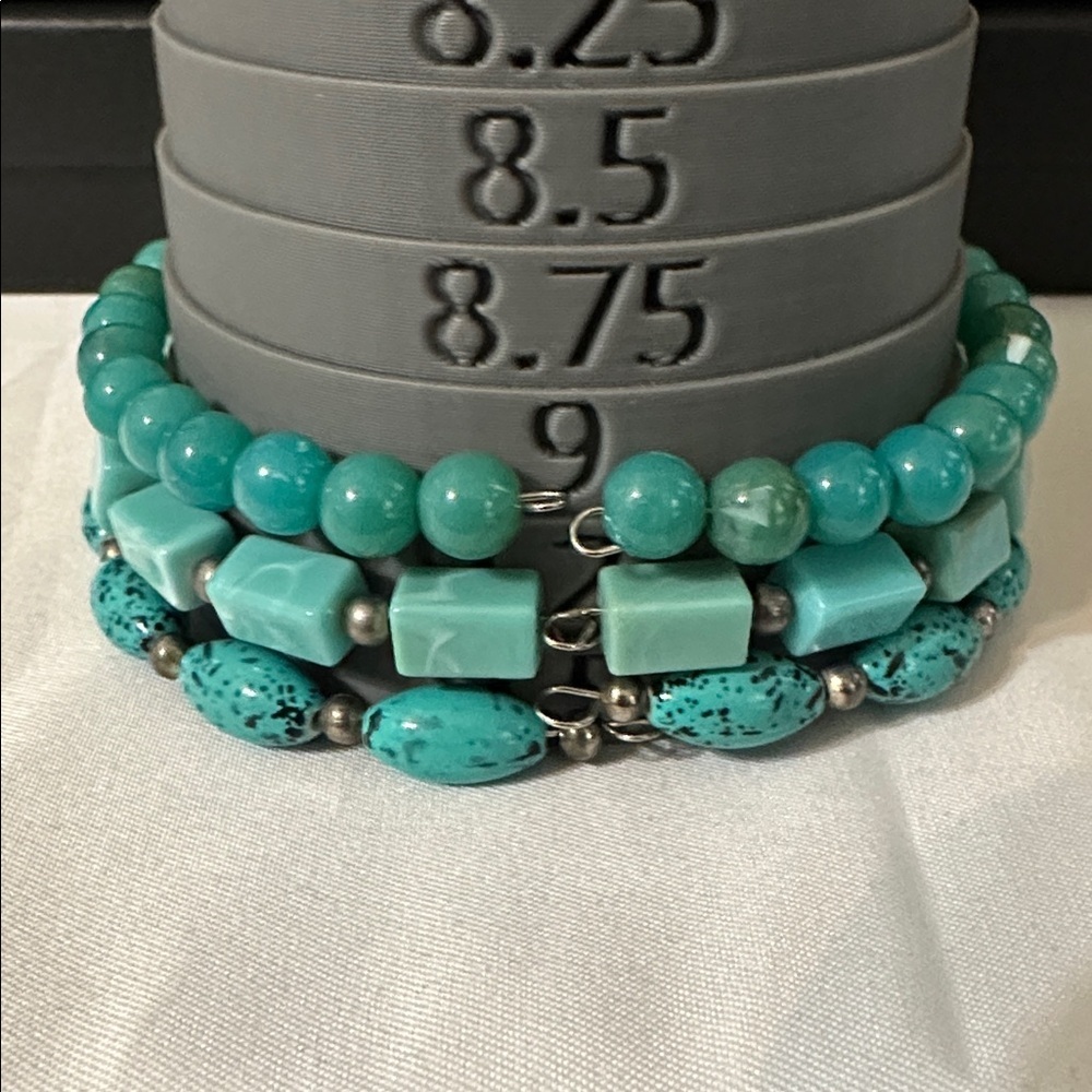 Turquoise and Blue Beaded Bracelet Set - Picture 15 of 15